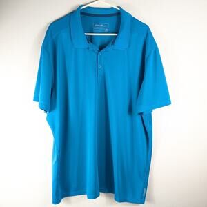 Eddie Bauer 2XL Short Sleeve Polo Shirt Mens Blue Performance Stretch Golf